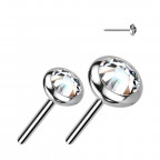 Kamiek k PUSH IN piercing do nosa TITAN, 3 mm zirkón