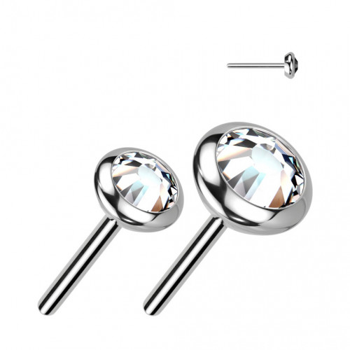 Kamiek k PUSH IN piercing do nosa TITAN, 3 mm zirkón