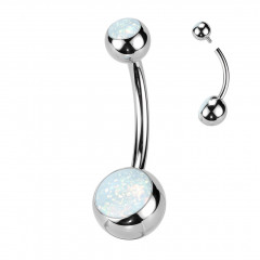 Piercing do pupku banánik - TITAN, opál