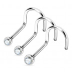 Piercing do nosa - titán, číry kamienok