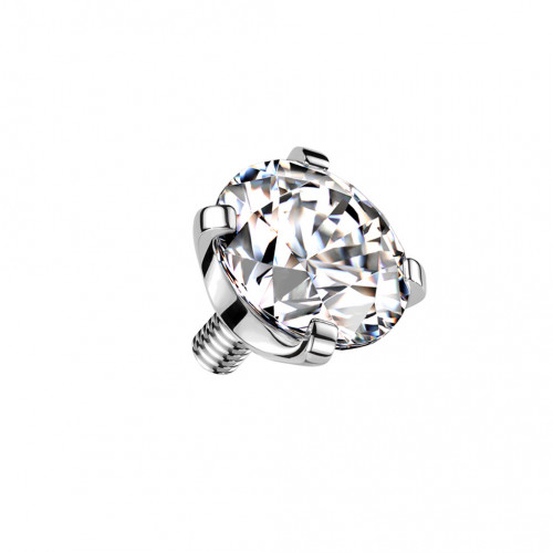 Náhradný kamienok TITAN, závit 1,2 mm, 4mm číry zirkón