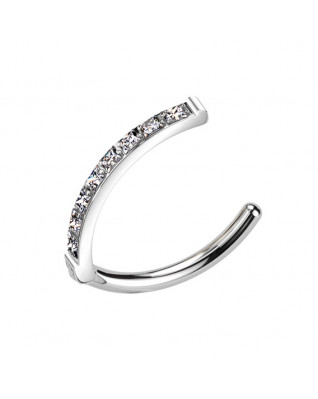 Piercing do pupku TITAN, číre zirkóny