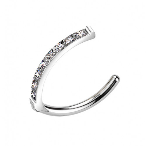 Piercing do pupku TITAN, číre zirkóny