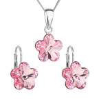 Sada strieborných šperkov s kvietkami Crystals from Swarovski® Rose