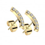 Pozlátené celové náušnice so zirkónmi
