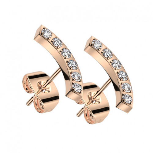 Pozlátené celové náušnice so zirkónmi