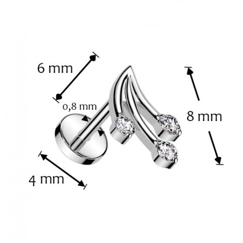 Piercing do brady - PUSH IN labreta TITAN