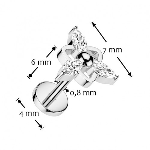 Piercing do brady - PUSH IN labreta TITAN