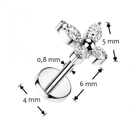 Piercing do brady - PUSH IN labreta TITAN