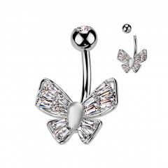 Piercing do pupku s motýlikom