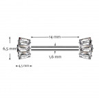 Piercing do bradavky TITAN - PUSH IN