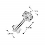 Piercing do brady - PUSH IN labreta TITAN, 1,2 x 8 mm