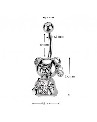 Piercing do pupku medvedík