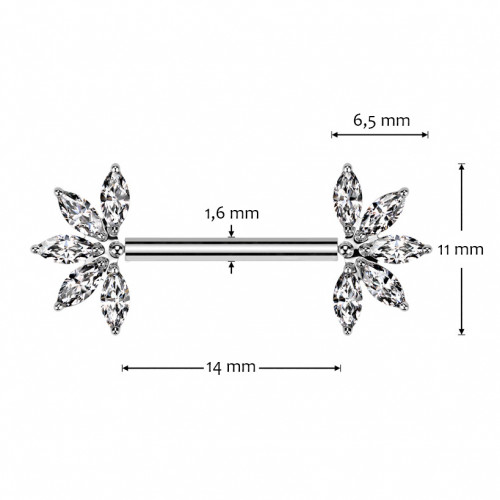 Piercing do bradavky TITAN - PUSH IN