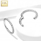 Zlatý piercing - segment kruh, 1,2 x 6 mm, Au 585/1000