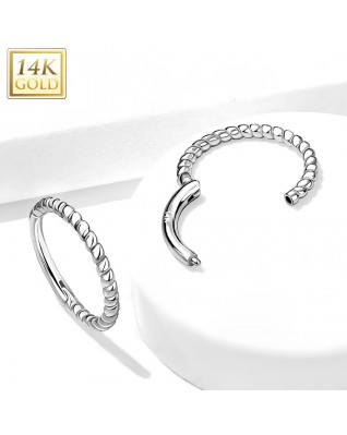 Zlatý piercing - segment kruh, 1,2 x 6 mm, Au 585/1000