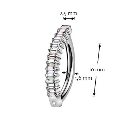 Piercing do pupku s ozdobným štítom TITAN