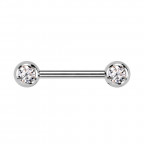 Piercing do bradavky TITAN, číre zirkóny
