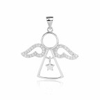 Strieborný prívesok anjelik so zirkónmi