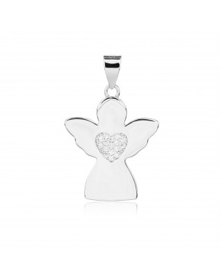 Strieborný prívesok anjelik so srdiečkom
