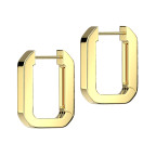 Pozlátené oceľové náušnice kruhy hranaté