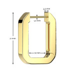 Pozlátené oceľové náušnice kruhy hranaté