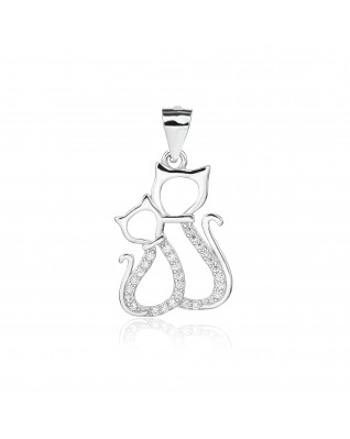 Strieborný prívesok mačičky