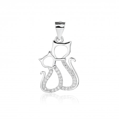 Strieborný prívesok mačičky