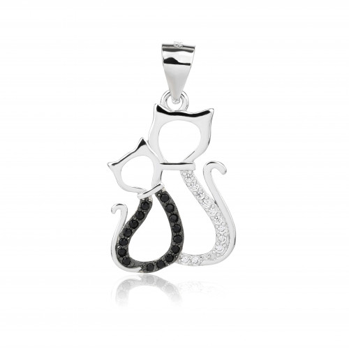 Strieborný prívesok mačičky