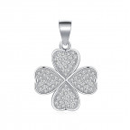 Strieborný prívesok štvorlístok so zirkónmi