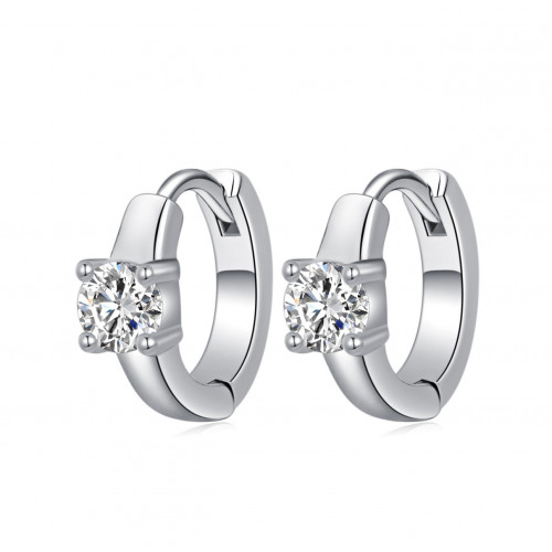 Strieborné náušnice krúžky so zirkónmi