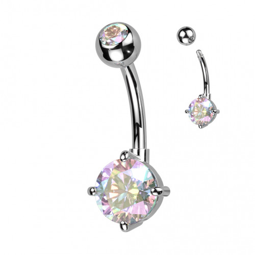 Piercing do pupku s okrúhlym kameňom, Farba AB