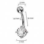 Piercing do pupku s okrúhlym kameňom, Farba AB