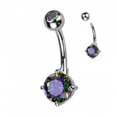 Piercing do pupku s okrúhlym kameňom, Farba Vitrail Medium