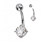 Piercing do pupku s okrúhlym kameňom