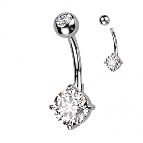 Piercing do pupku s okrúhlym kameňom