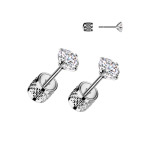 Oceľové náušnice - číre zirkóny 4 mm