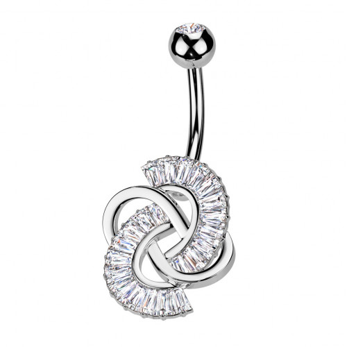 Piercing do pupku so zirkónmi