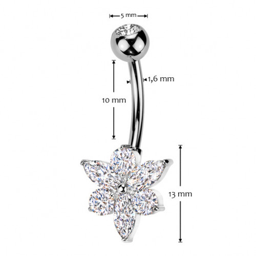 Piercing do pupku - TITAN + bižutéria