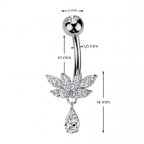 Piercing do pupku - TITAN + bižutéria