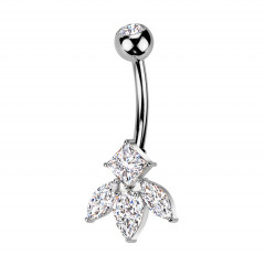 Piercing do pupku - TITAN + bižutéria