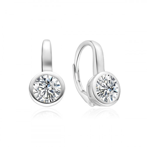 Dámske strieborné náušnice so guľatými zirkónmi