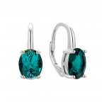 Dámske strieborné náušnice s oválnymi zirkónmi