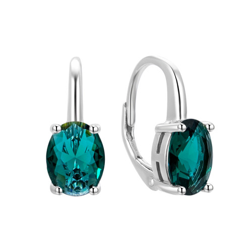 Dámske strieborné náušnice s oválnymi zirkónmi