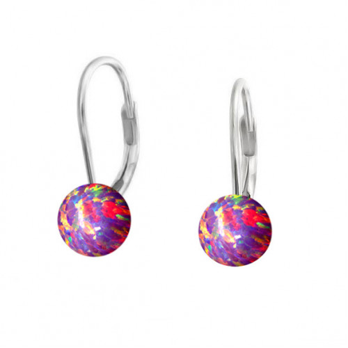 Strieborné opálové náušnice - 6 mm