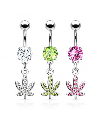 Piercing do pupku - list marihuany