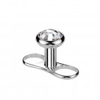 Kompletný microdermal piercing TITAN, 1,2mm, 3mm kameň