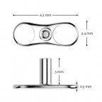 Kompletný microdermal piercing TITAN, 1,2mm, 3mm kameň