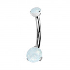 Piercing do pupku MALÝ - TITAN, biely opál