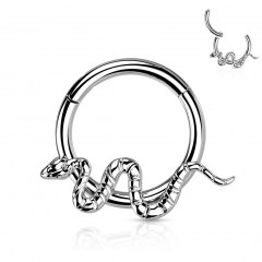 Segment kruh s hadom - helix / cartilage / tragus piercing TITAN